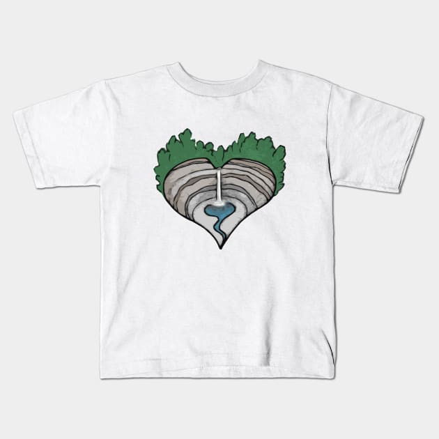 Taughannock Love Kids T-Shirt by quakeandquiver